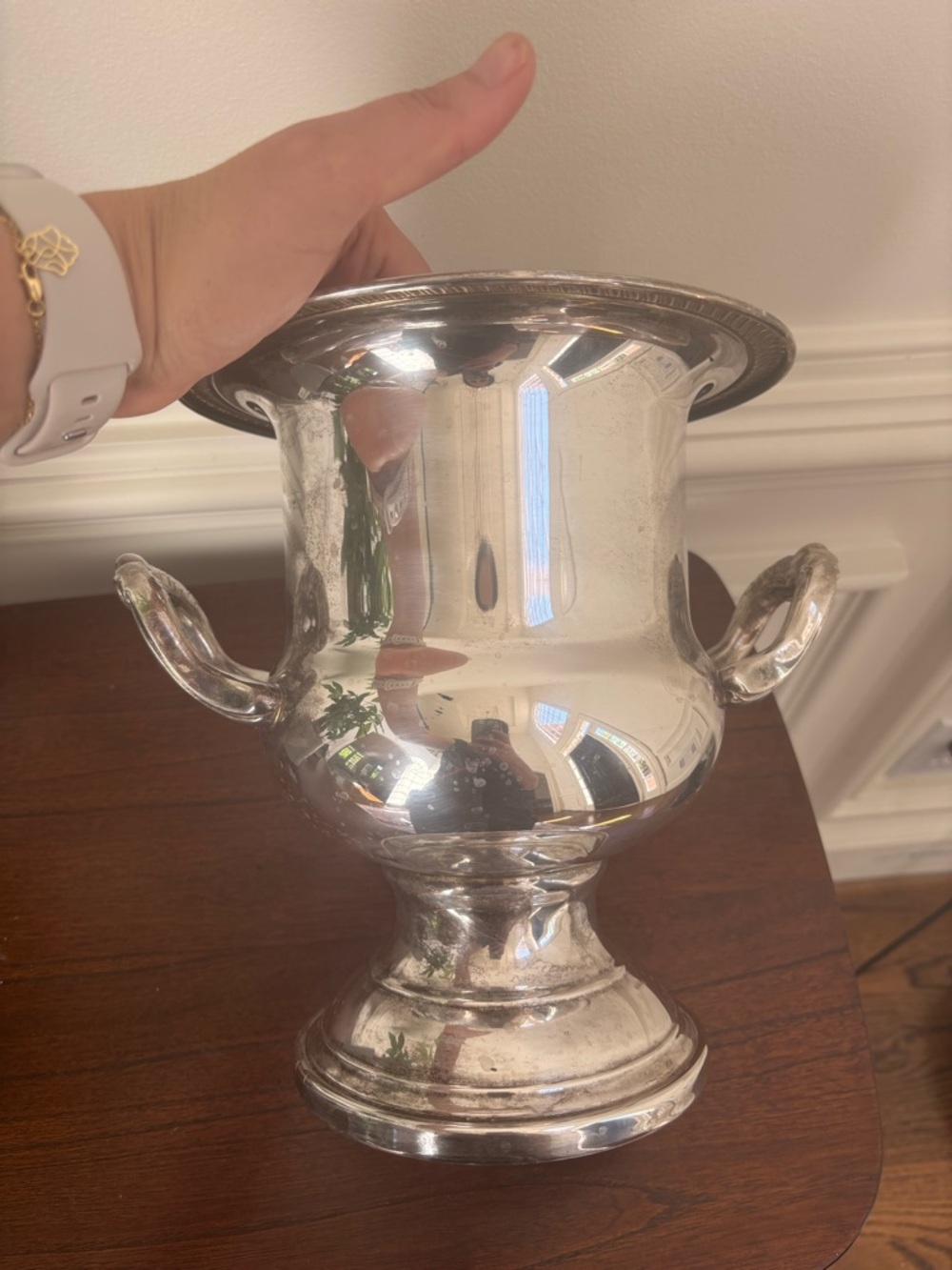 Vintage  Sheridian trophy style Silver-plate champagne Bucket Cooler - engraved